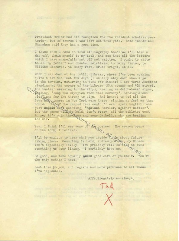 Page 2 (back), Letter to his Mother, December 1935