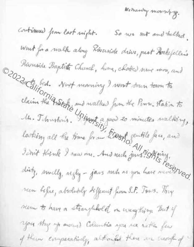 Page 5, Letter to his Mother, September 1934
