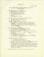 Only page, Lecture outline for History 12, May 1939
