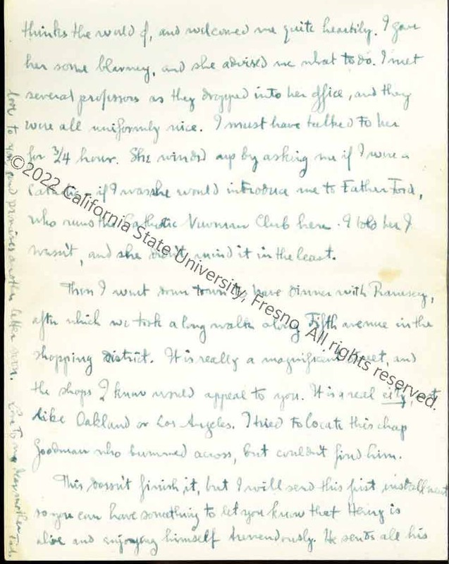 Page 8, Letter to his Mother, September 1934