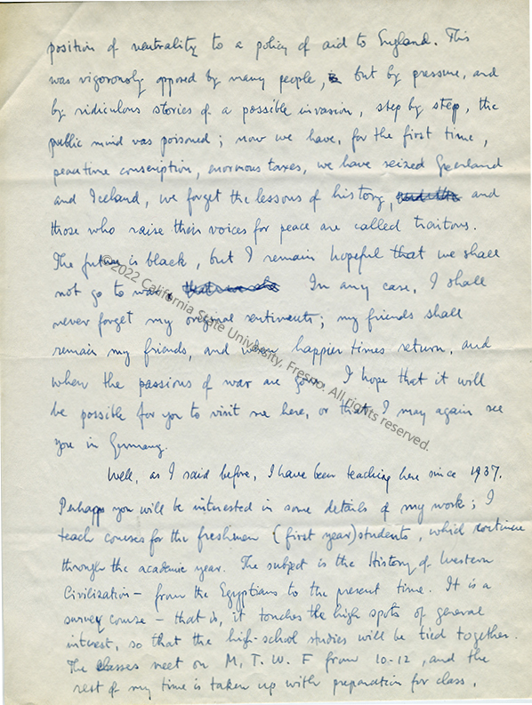 Page 2, Letter to Rüdiger in English, July 1941