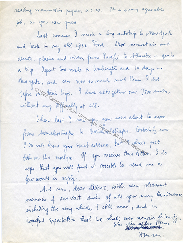 Page 3, Letter to Rüdiger in English, July 1941